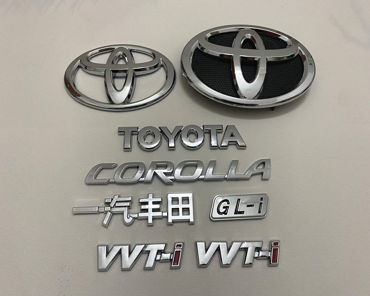 适用丰田卡罗拉车标后车标贴D-4T后备箱GL后尾标VVTI侧标GL-I标志