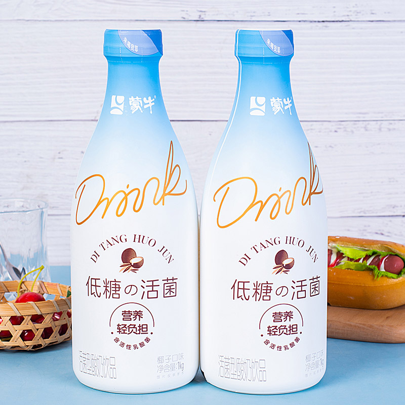 蒙牛椰子味活菌型酸奶饮品1kg瓶装新鲜低温奶乳品饮料大瓶家庭装