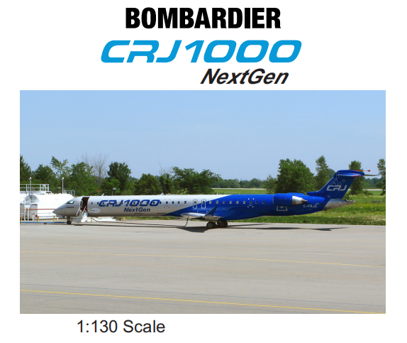 客机民航飞机模型1:130巴西航空庞巴迪CRJ1000客机3D纸模DIY手工