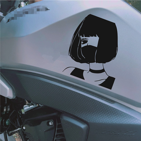 个性摩托车机车动漫可爱女孩贴纸越野车后备箱创意贴画头盔装饰贴