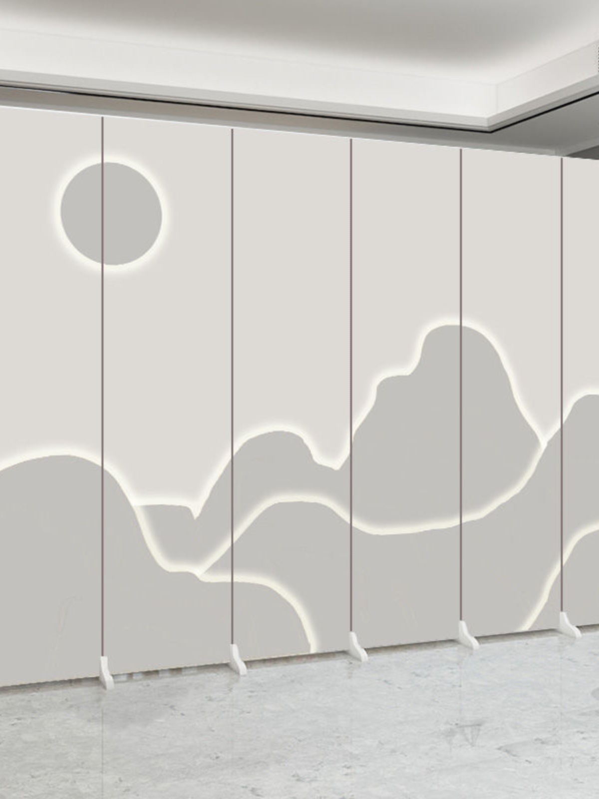 销现代屏风隔断折叠白色玄关办公室屏简约设计LOGO图案印刷移动厂
