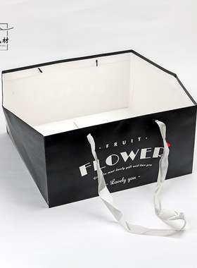 正方形礼品袋水果盒包装袋字母手提袋鲜花礼盒专属玫瑰花束包装袋
