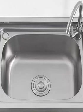厨房304不锈h钢大单水槽带支架简易洗菜盆水池家用洗碗池洗手脸盆