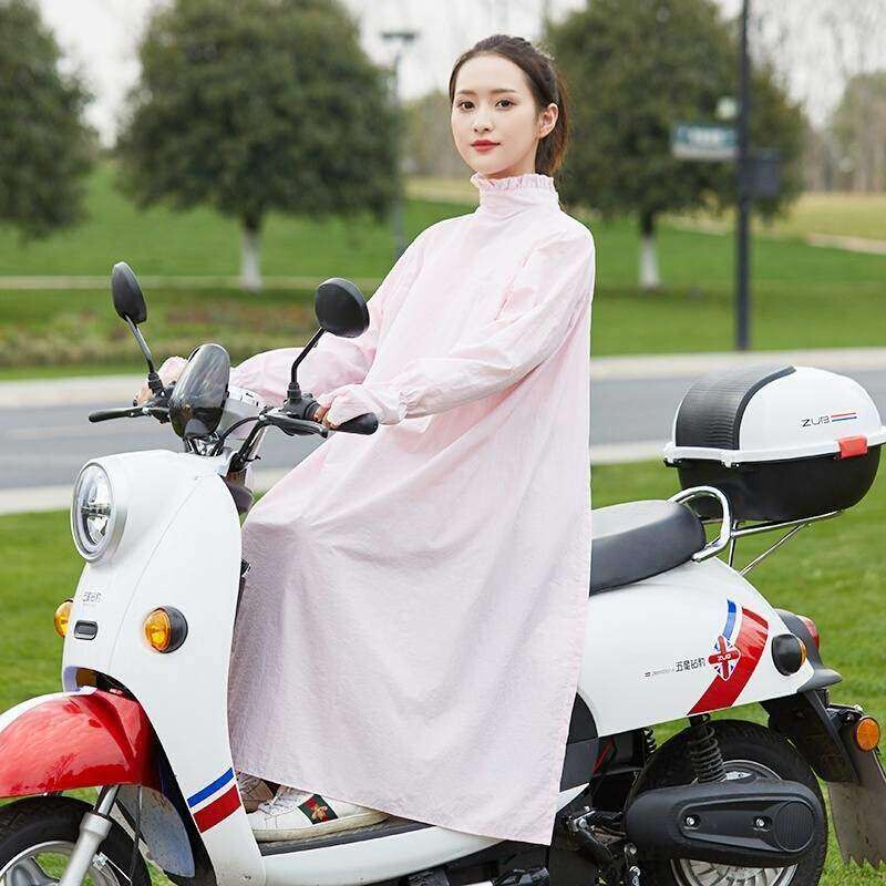 电动车防晒罩衣2021时尚女长款摩托车防紫外线骑车专用全身防晒衣