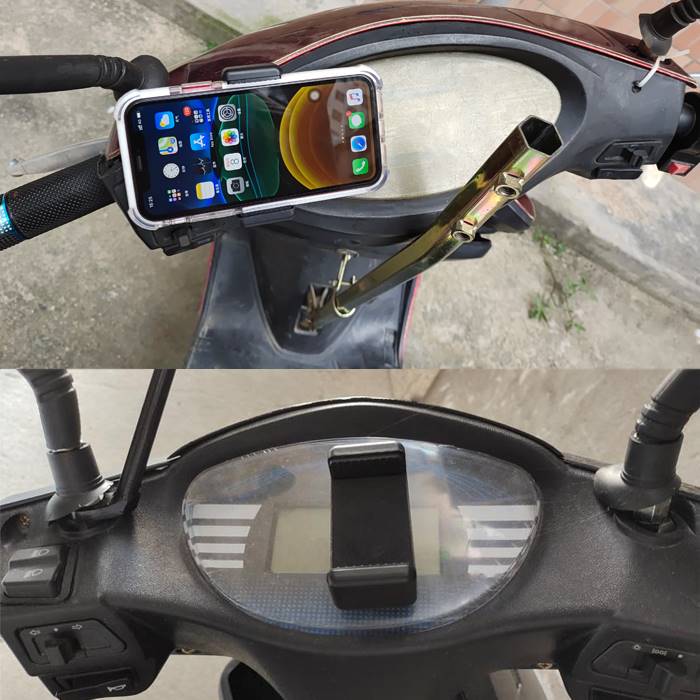 现货速发电动车手机架导航支架摩托车外卖骑手车载背贴粘贴式手机