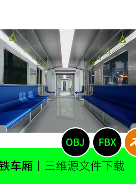 地铁高铁车厢交通火车3D模型建模素材blender渲染文件OBJ下载326