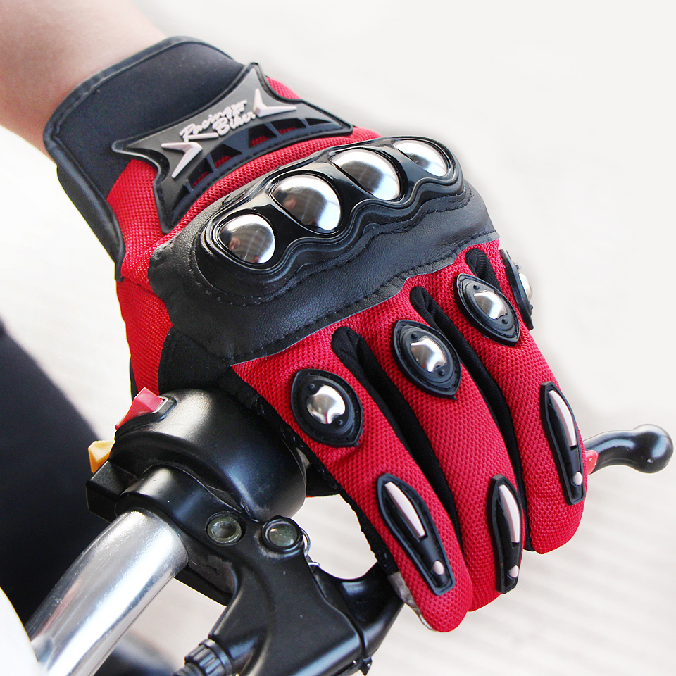 骑士骑手 户外运动 骑行不锈钢防护手套 摩托自行车触屏手套 全指