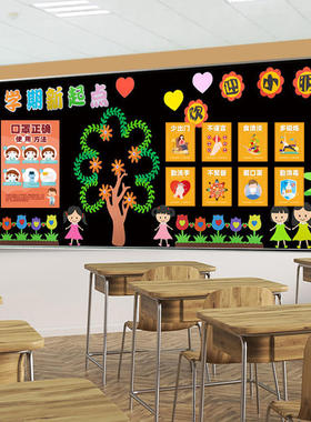 小学幼儿园疫情环创教室防疫布置班级黑板报主题墙装饰文化墙贴纸