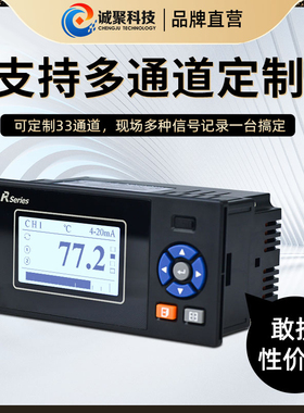 无纸记录仪曲线多路工业级流量液位压力电流电压温度监测数显控制