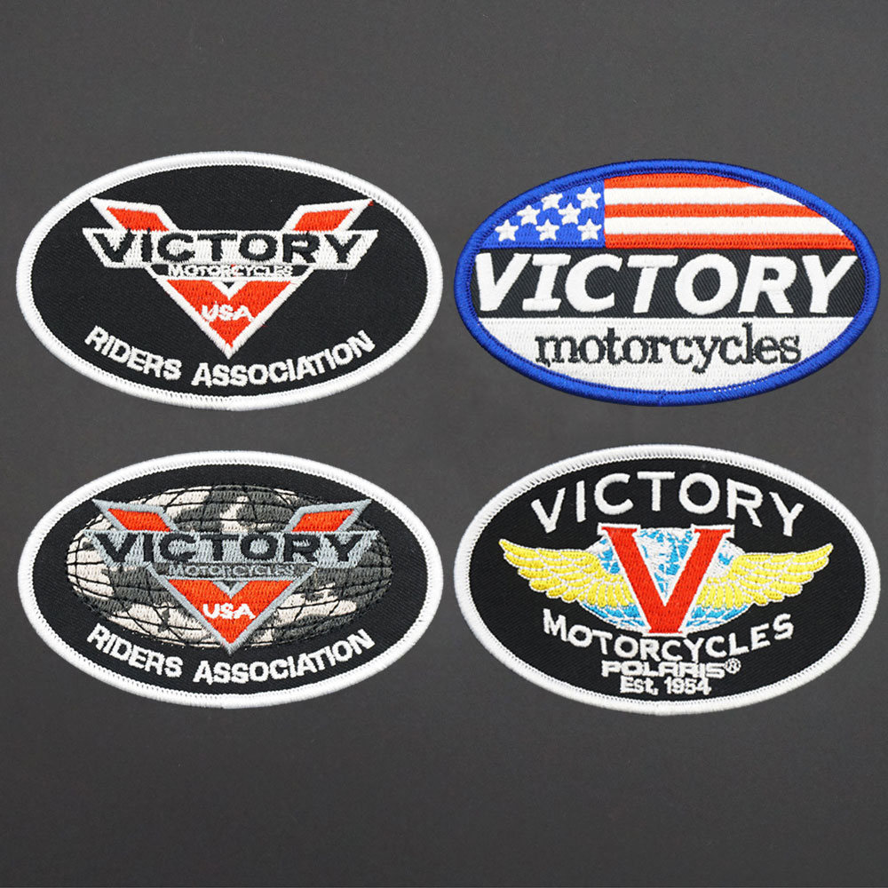 Victory 摩托车标志刺绣布贴衣服服装装饰补丁贴背包魔术贴章