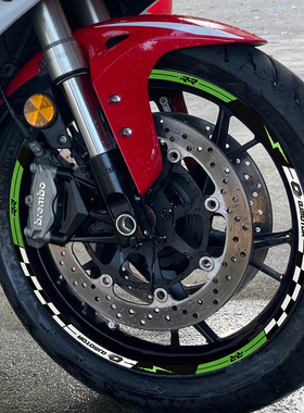 摩托车改装轮胎反光圈适用钱江赛550轮毂字母个性贴花400防水17寸