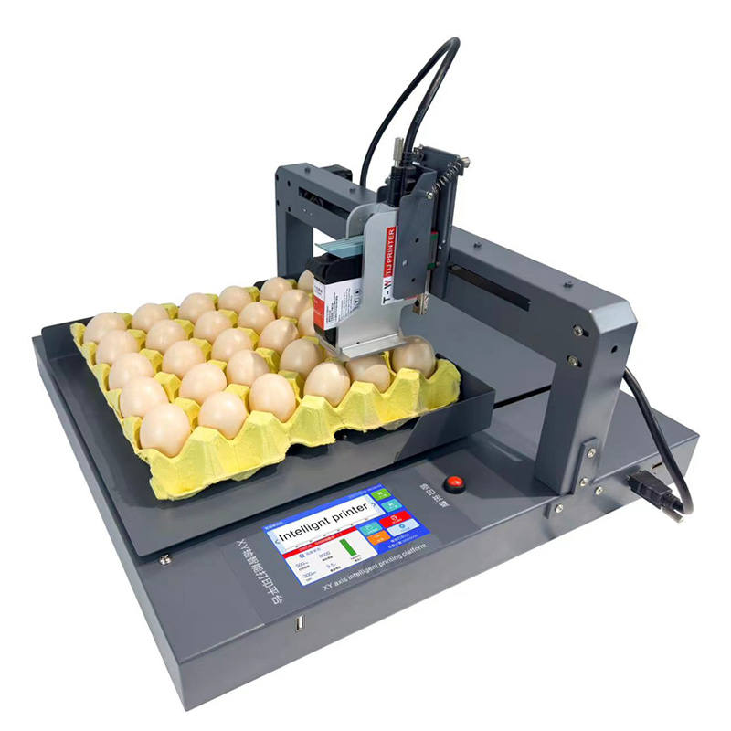 全自动鸡蛋喷码机小型台式整盘静态打码机打印生产日期商标logo