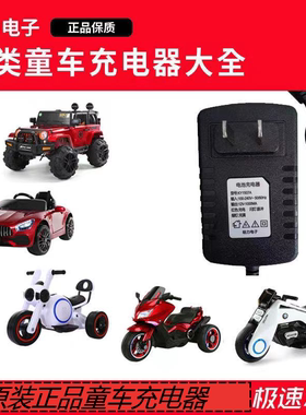 给力电子儿童电动童车四轮汽车三轮玩具摩托圆孔口通用电池充电器
