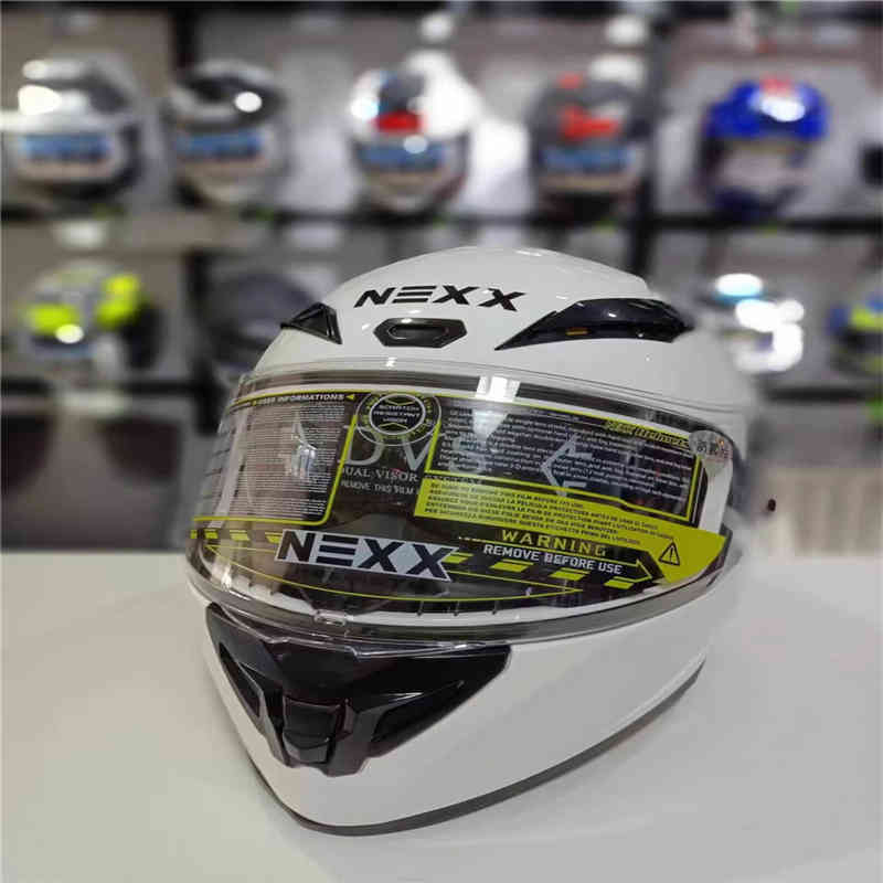 NEXX双镜片摩托车头盔防雾全盔跑盔快插扣风躁小舒适亚版3C白亚黑