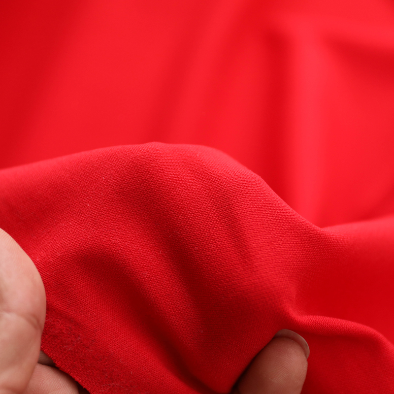 意大利进口薄款大红色细腻高支斜纹精纺纯羊毛面料设计师西装布料