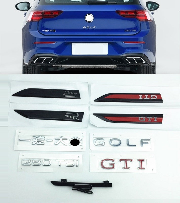 适用一汽大众新高尔夫8车型后字标叶子板GTI R贴标尾标备箱280TSI