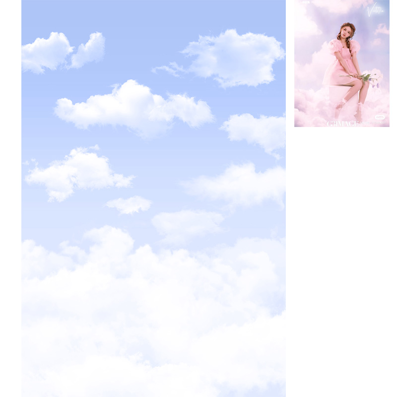 蓝色天空仿实景拍摄背景布艺术拍照云朵天空背景布帆布摄影个人模特写真室内喷绘网红肖像2022MH-0365