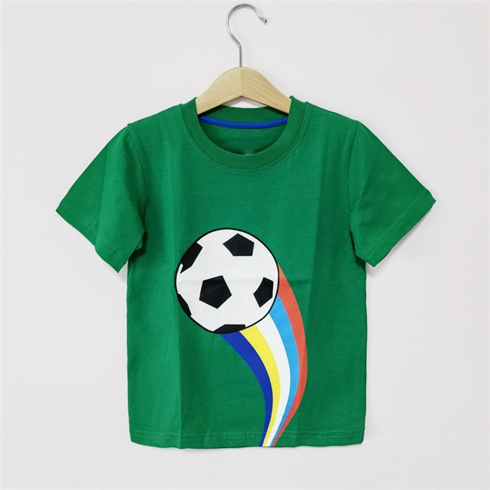 小鱼家童装男童纯棉宽松短袖T恤夏季薄款足球运动图案上衣568655