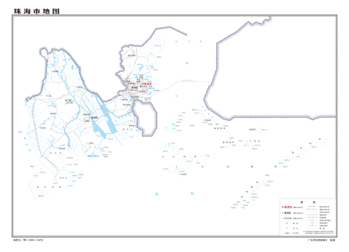 珠海市地图交通水系地形河流行政区划湖泊景区山峰铁路县乡村界线