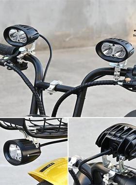 电动车摩托车灯改装外置超亮三轮车电瓶车强光前大灯透镜射灯