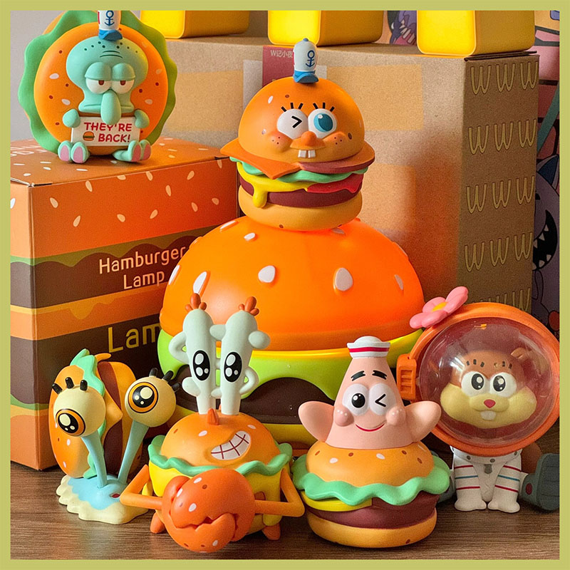 海绵宝宝汉堡王套餐蟹堡卡通可爱手办玩具桌面摆件装饰生日礼物