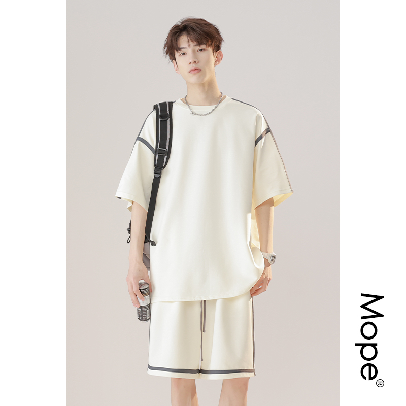 Mope 美式潮牌少年感套装男夏季休闲运动短袖短裤青少年一套搭配