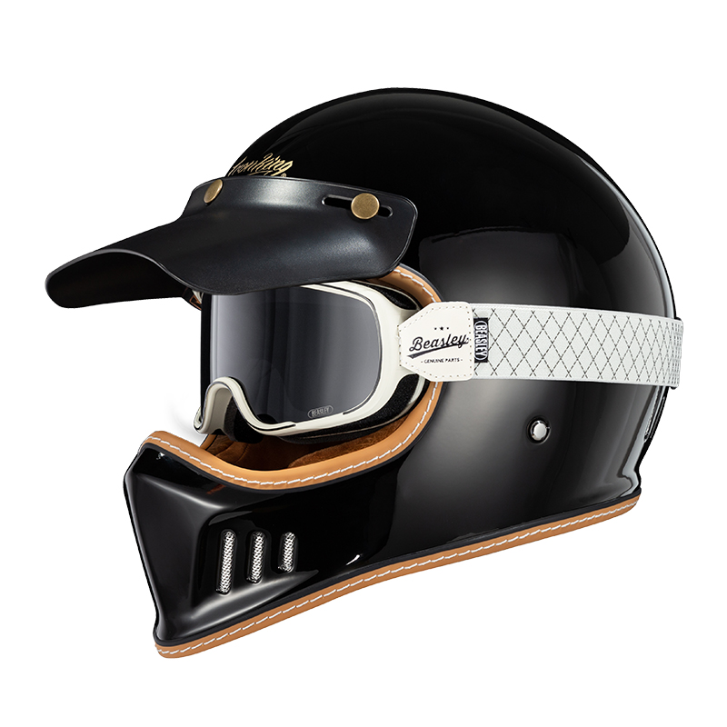新哈雷巡航车品牌安全盔复古摩托车头盔3c认证四季通用男士机车头