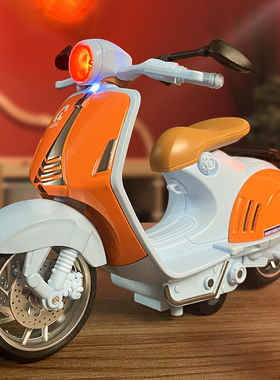 仿真大号合金摩托车回力行走宽胎灯光音效踏板摩托模型男女孩玩具