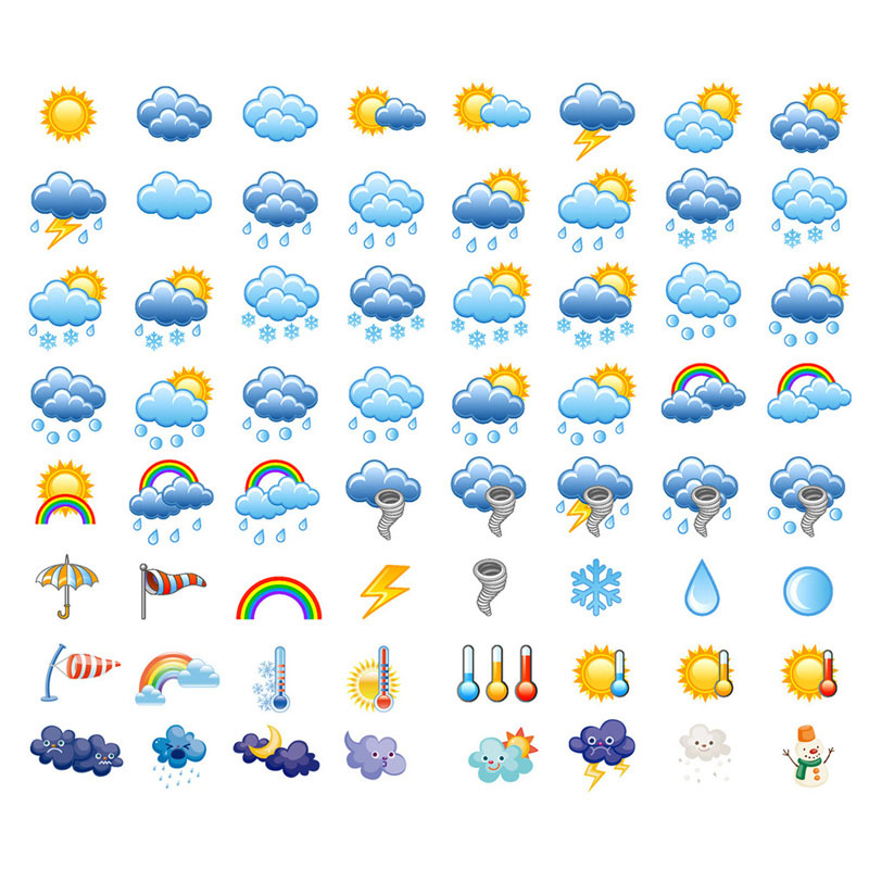 【已裁剪】晴雨表天气预报符号网红手账贴纸装饰小图案儿童贴贴画