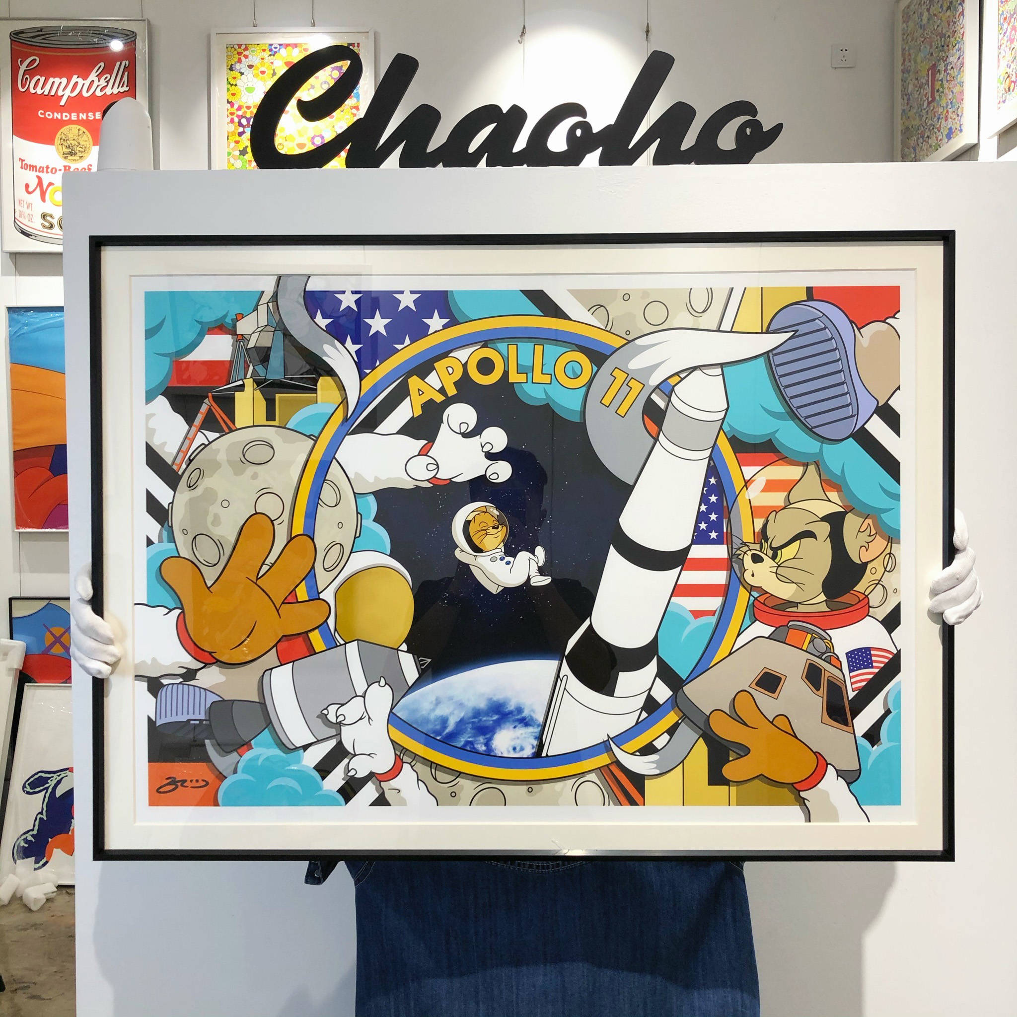broos版画阿波罗11号猫和老鼠装饰画TomAndJerry宇航员挂画CHAOHO