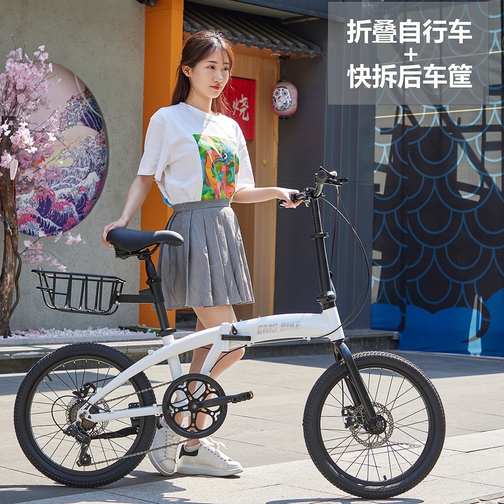 新品迷你折叠自行车女款成人亲子双人自行车骑行小型遛娃神器轻便