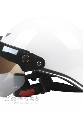 台湾EVO白色哈雷电动摩托车头盔安全帽男女防晒紫外线四夏季