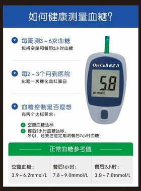 医院药店血糖测量温馨提示正常血糖值对照表定制标识海报防水贴纸