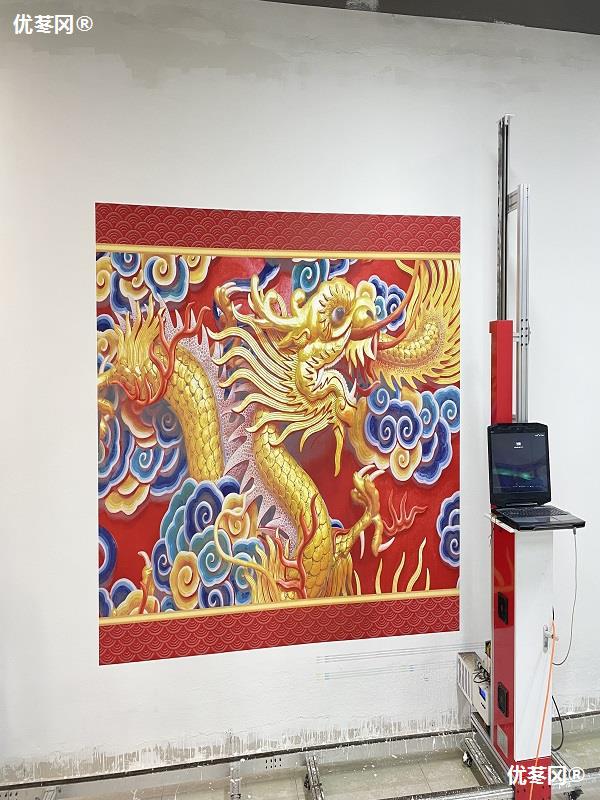 江榕3D5d智能墙体彩绘打印机涂鸦机室内外装修背景墙壁画喷绘机器