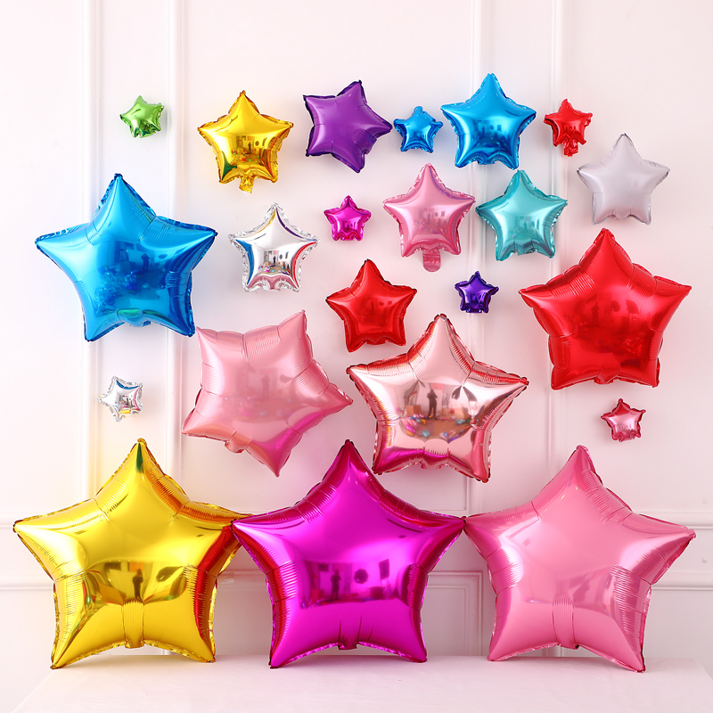 18寸26寸五角星气球铝膜儿童成人生日派对装饰场景布置用品背景墙