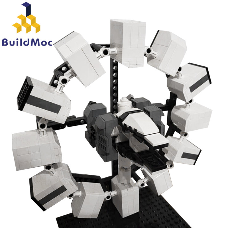 BuildMOC拼装积木玩具星际穿越永恒号空间站旋转登陆舱组装模型