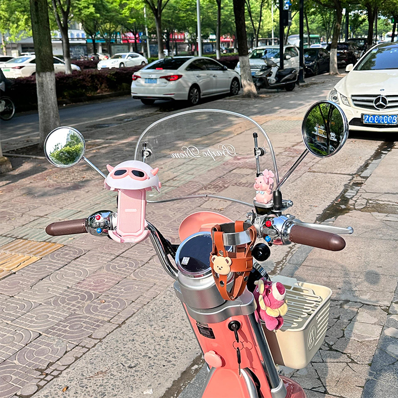 电动车手机支架爱玛雅迪车把后视镜遮阳导航支架摩托车自行车通用