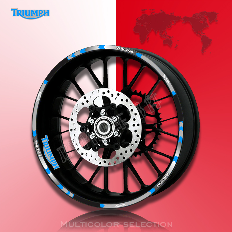 适用于凯旋 TRIUMPH 17寸反光輪框贴纸 摩托车轮毂贴钢圈贴车轮贴