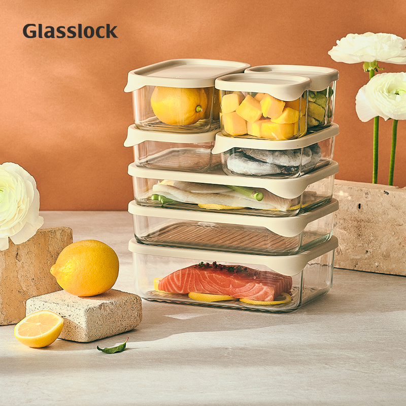 Glasslock韩国进口玻璃冷冻带盖保鲜多规格套装冰箱收纳耐热储物