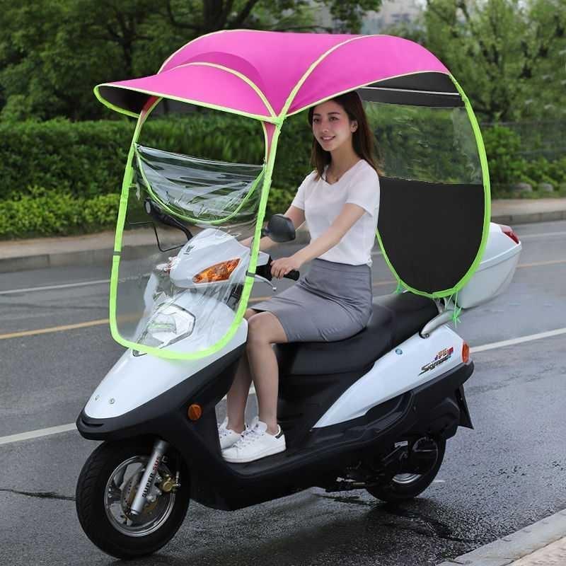 厂家女装摩托车雨棚 通用电动电瓶车新款加厚夏季防雨防晒挡风罩