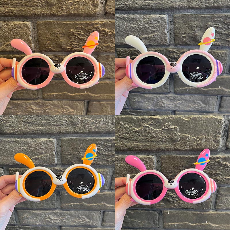 儿童太阳镜硅胶偏光墨镜可爱小兔子眼镜2-10岁女孩防紫外线遮阳镜