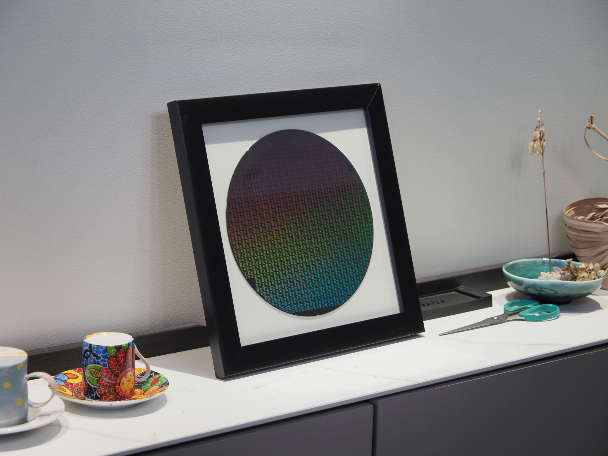 中芯国际 晶圆wafer硅片半导体光刻片晶圆摆件科技展示装裱