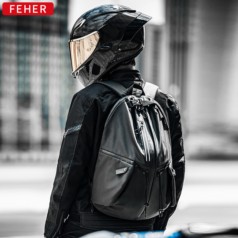 摩托车骑行双肩背包可装头盔防雨防水大容量骑士休闲包男女情侣包