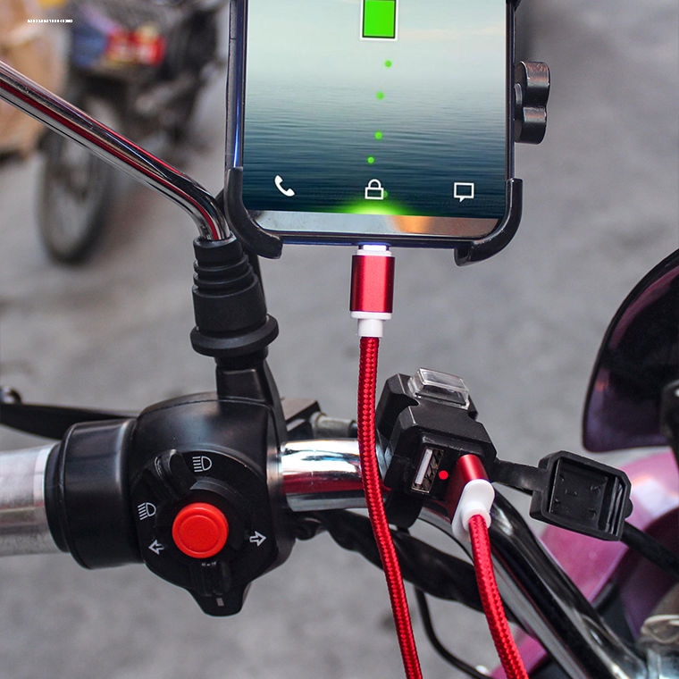 电动摩托车踏板usb接口充电器12v48V手机充电防水改装点烟器快充