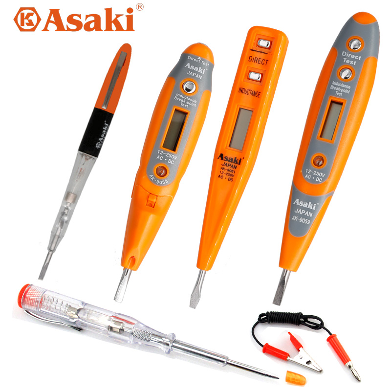 ASAKI LED多功能带灯数显感应测电笔 试电笔 验电笔汽车矿用电笔