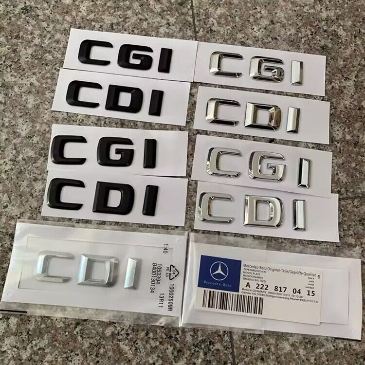 适用于奔驰C级E级 ML CLS CGI CDI字母车标后尾标排量标志贴改装
