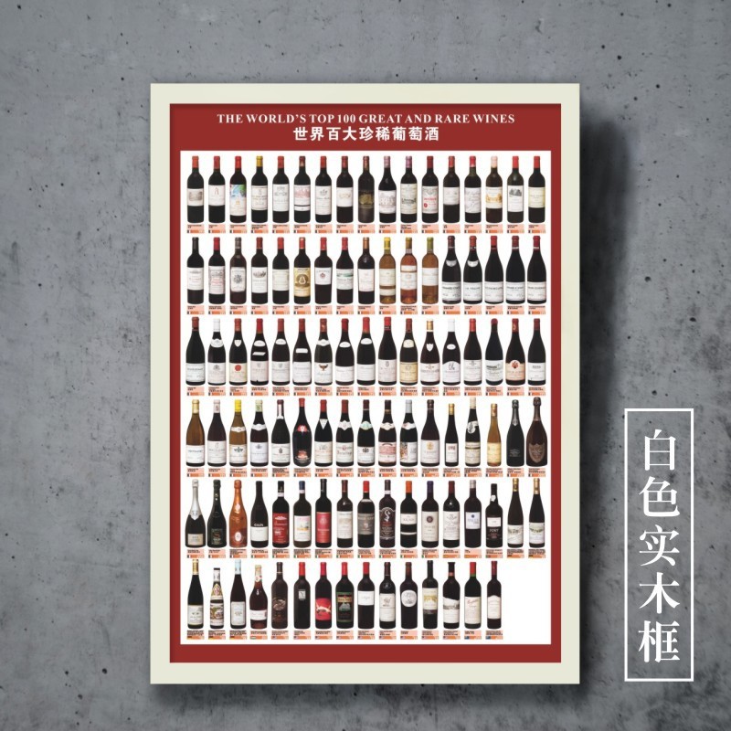 ZZ8N葡萄酒装饰画1855列级分级图法国产区图红酒吧知识酒窖品