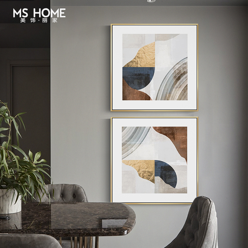 轻奢抽象卧室装饰画后现代简约客厅沙发背景墙创意设计正方形挂画