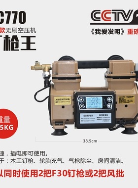 无刷变频永磁空压机小型高压充气泵无油静音木工喷漆工业级真石漆