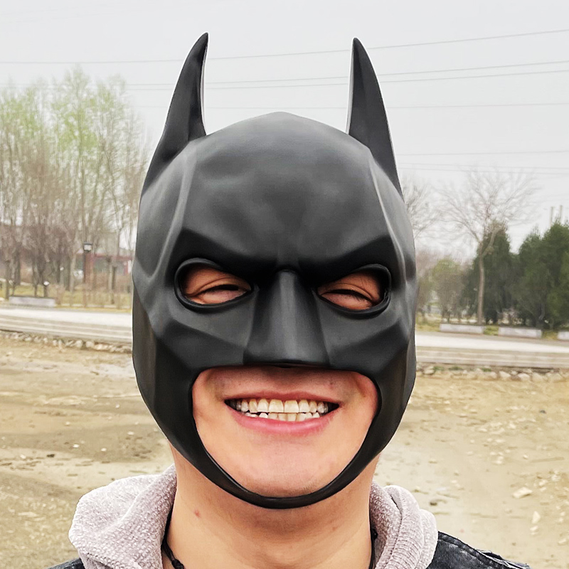 蝙蝠侠头套男士透气乳胶面罩说话性感小丑成人情调面具头盔硅胶